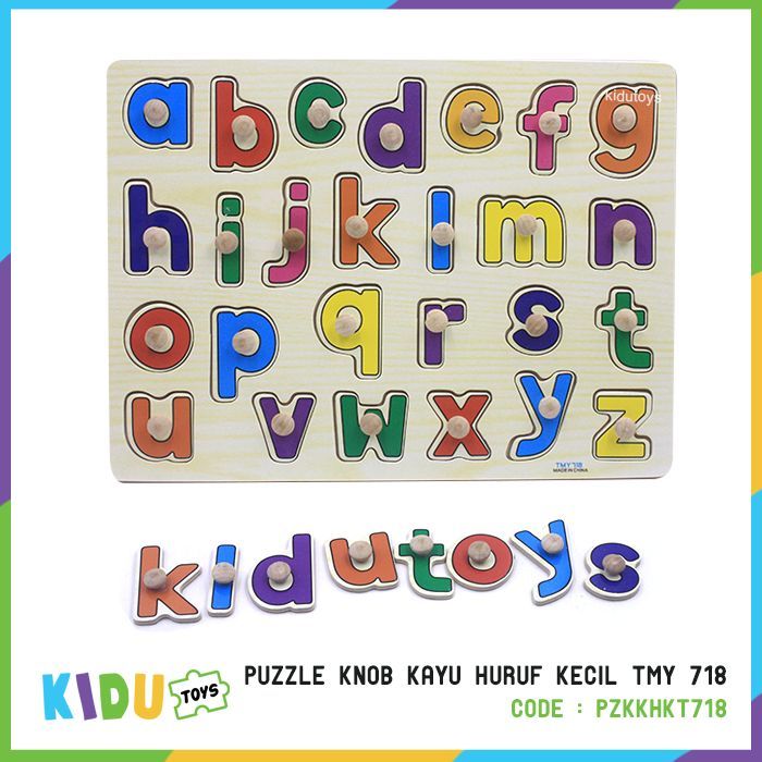 Puzzle Knob Kayu Huruf Kecil TMY 718 TOKO MAINAN  